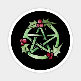 Pagan Yule Pentagram Magnet